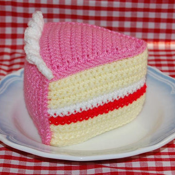 Crochet Pattern for A Slice of Birthday Cake / Iced Victoria Sponge Cake - Tea Party Food