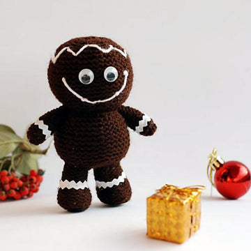 Gingerbread man - pdf knitting pattern. Christmas Ornament