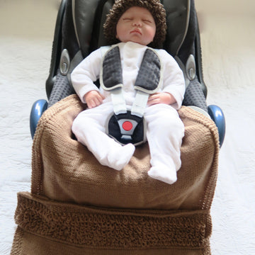 Brown Bear Baby Car Seat Blanket with Hat & Toy