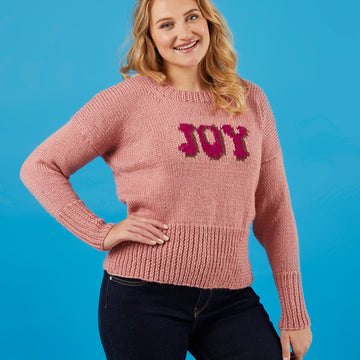 Joy Sweater - Free Jumper Knitting Pattern for Women in Paintbox Yarns 100% Wool Chunky Superwash by Paintbox Yarns
