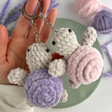 No sew Crochet turtle plush keyring pattern amigurumi car hanger  Plush bag charm