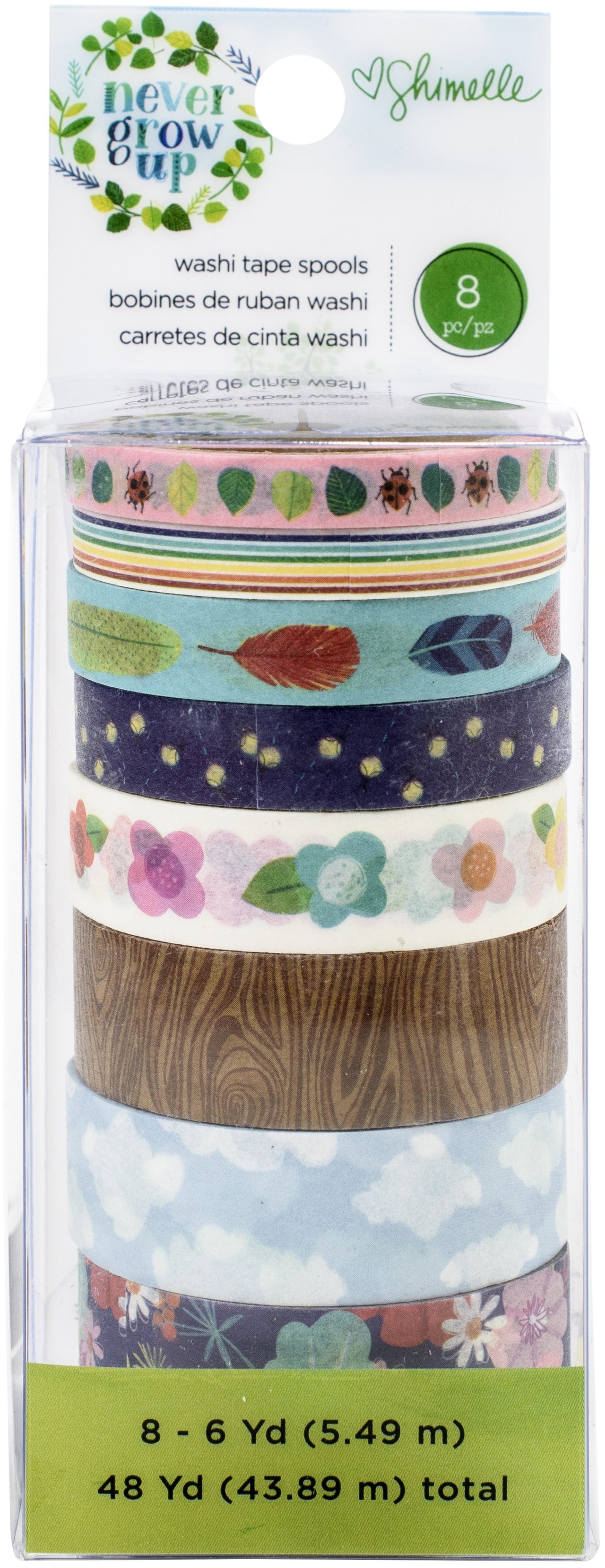 American Crafts Shimelle Never Grow Up Washi Tape 8/Pkg - 620521