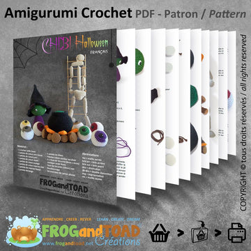 Halloween Witch Skeleton Cauldron Eyeballs Amigurumi Crochet - FROGandTOAD Créations