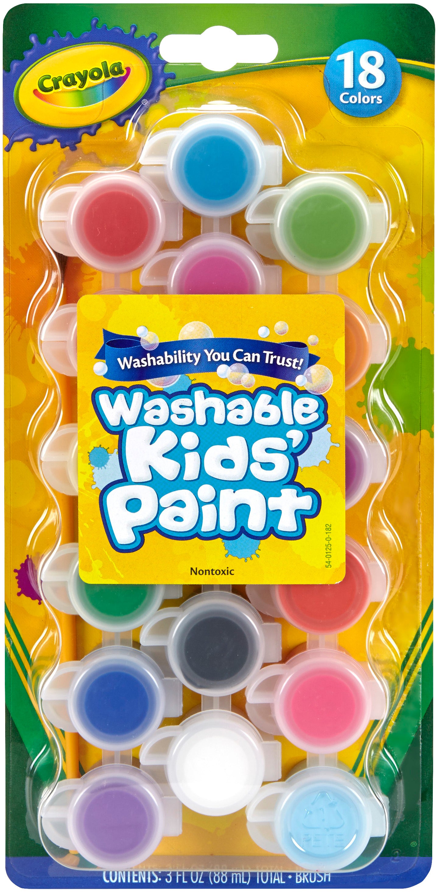Crayola Washable Kid's Paint Pots - 18 Colors