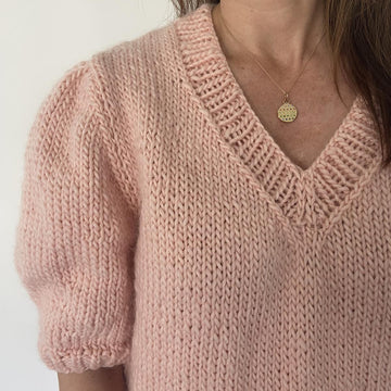Puff Sleeve V Neck