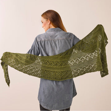 910 - Ekanite - Shawl Knitting Pattern for Women in Valley Yarns Charlemont by Valley Yarns