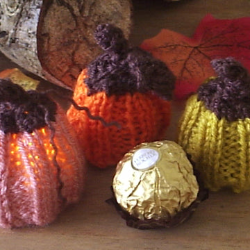 Mini Glow Pumpkins Ferrero or LED tealight cover Autumn Halloween decor