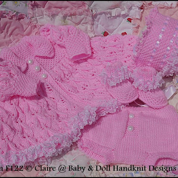 Leaf and Bud Matinee Set 16-22” doll (preemie-3m+ baby)