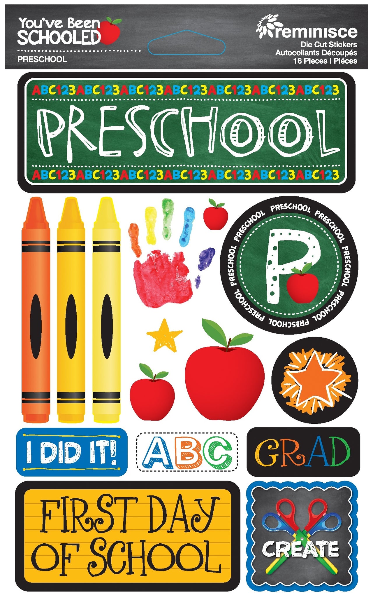 Reminisce You've Been Schooled 3D Dimensional Stickers - Preschool