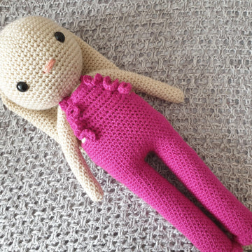 Sweet Bunny amigurumi doll lovey pacifier clip baby teether small baby children plush