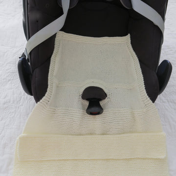 Easy Knit Baby Car Seat Blanket & Hat