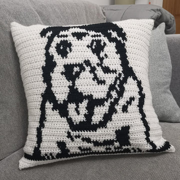 Black & White British Bulldog Cushion