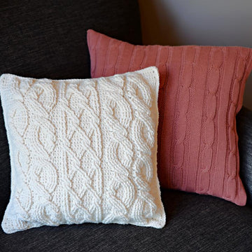 Cozy Cabled Crochet Pillow