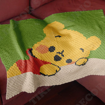 Baby Winnie the Pooh Blanket Kids' Room Home Decor C2C Crochet Pattern