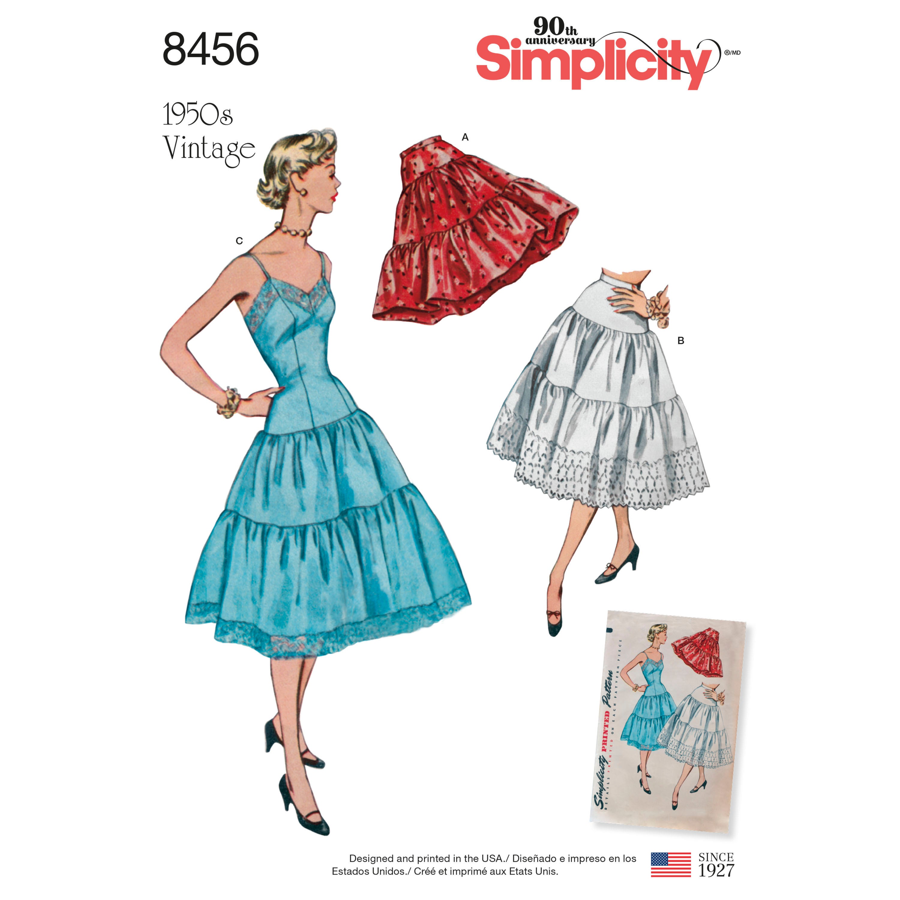 Simplicity 8456 Women's Vintage Petticoat and Slip - Sewing Pattern