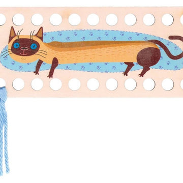 RTO Yarn Holder - Rectangular Printed Cat Blue