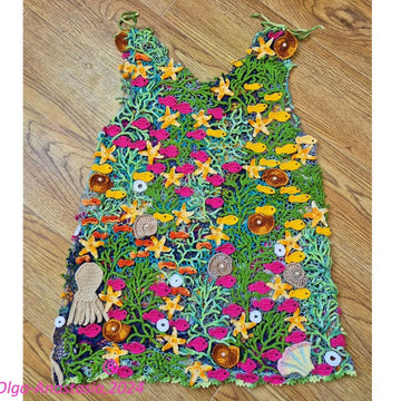 Crochet lace tunic for girls for the sea