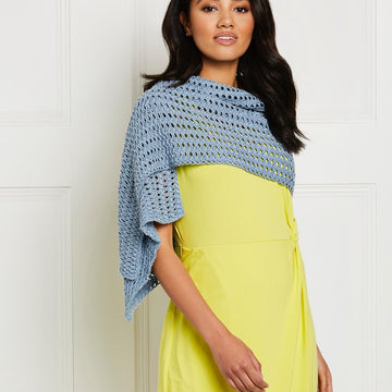 Tunisian Lacy Shell Wrap