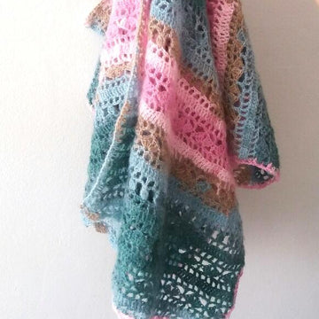 Lacy blanket shawl