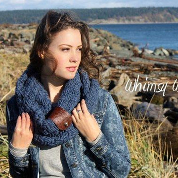 "Leather Cuffed Infinity Scarf & Boot Cuffs"