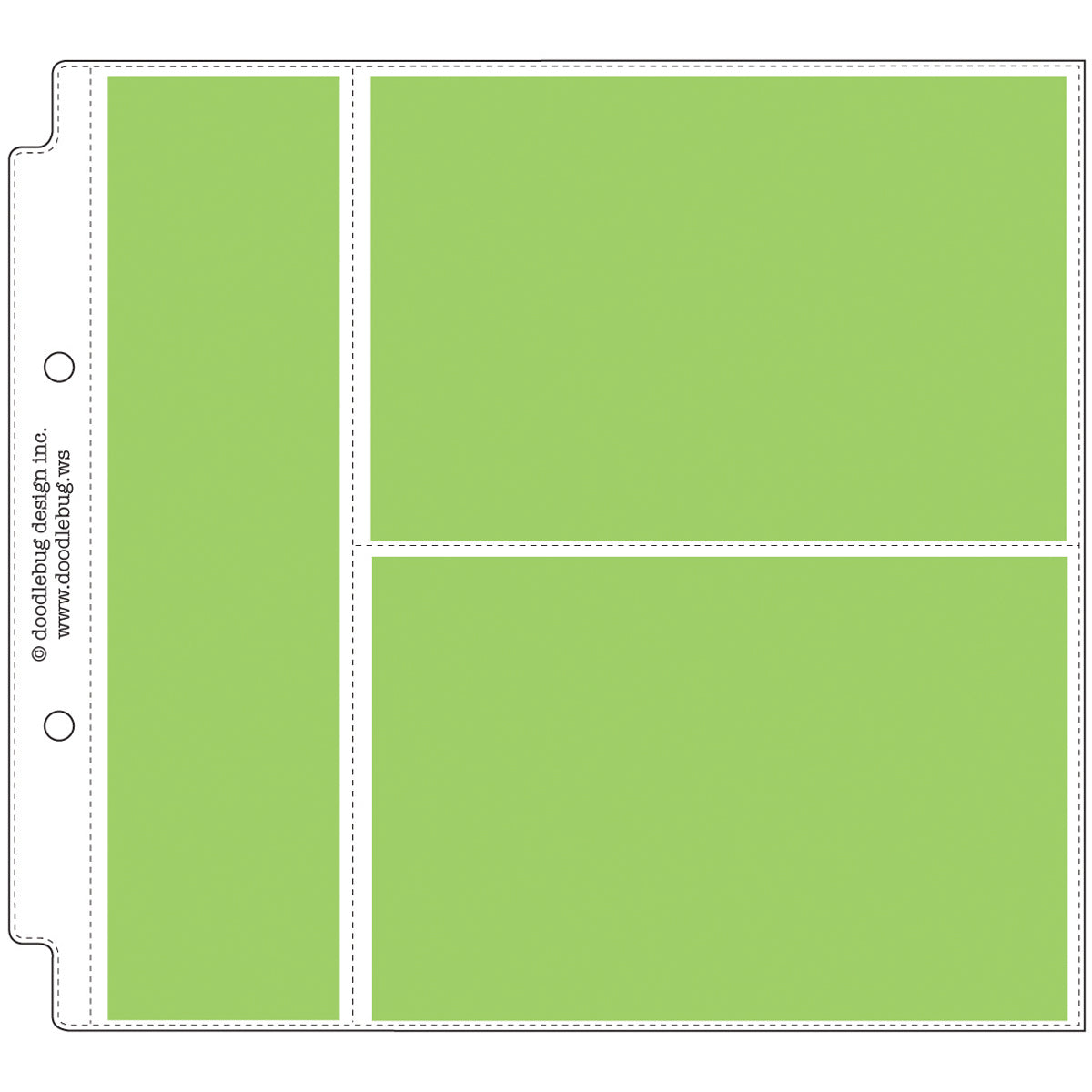 Doodlebug Page Protectors 8"X8" 12/Pkg - (1) 2"X8.25" & (2) 6"X4" Pockets