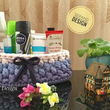 Zpagetti (t-shirt tshirt) yarn basket- embossed oval