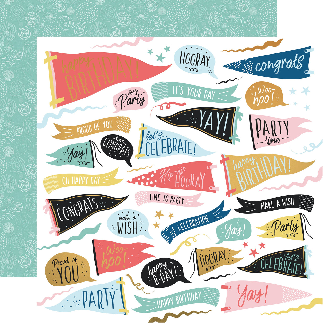 Kaisercraft Oh Happy Day! Double-Sided Cardstock 12"X12" 10/Pkg - Time To Party