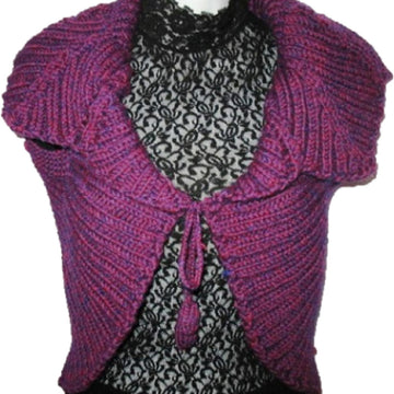 Purple Rotlaub Leaf Collar Shrug