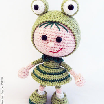 118 Girl Doll in a frog outfit