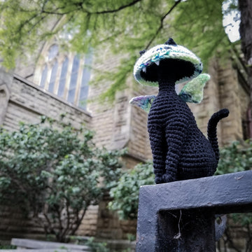 Kitty Cap Mushroom Fae - Fantasy Cat Fairy