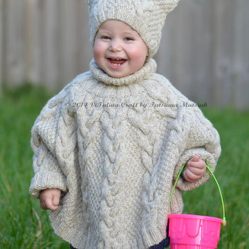 Vanilla Cloud Poncho and Hat Set