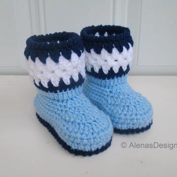 Crochet Blue Toddler Booties