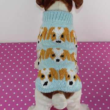 Jack Russell Emoji Dog Coat and Beanie Hat