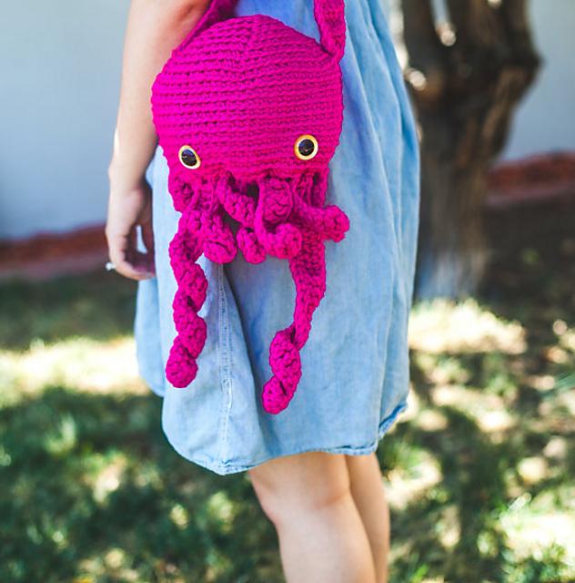 Squid Amigurumi Bag