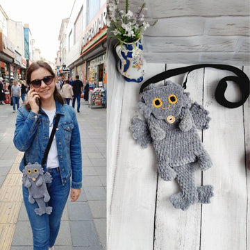 Crochet Pattern Dragon Phone Bag - Whimsical Amigurumi Shoulder Bag Tutorial - Step-by-Step PDF Guide for Beginners - Fantasy Creature Pouch
