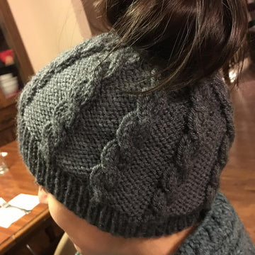 Lori's Ponytail Cable Hat