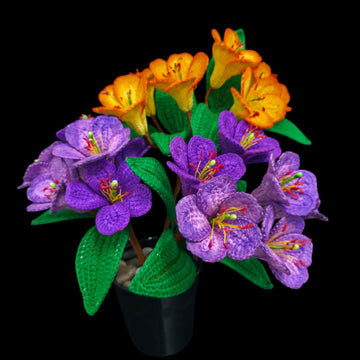 Crochet Rododentron flowers