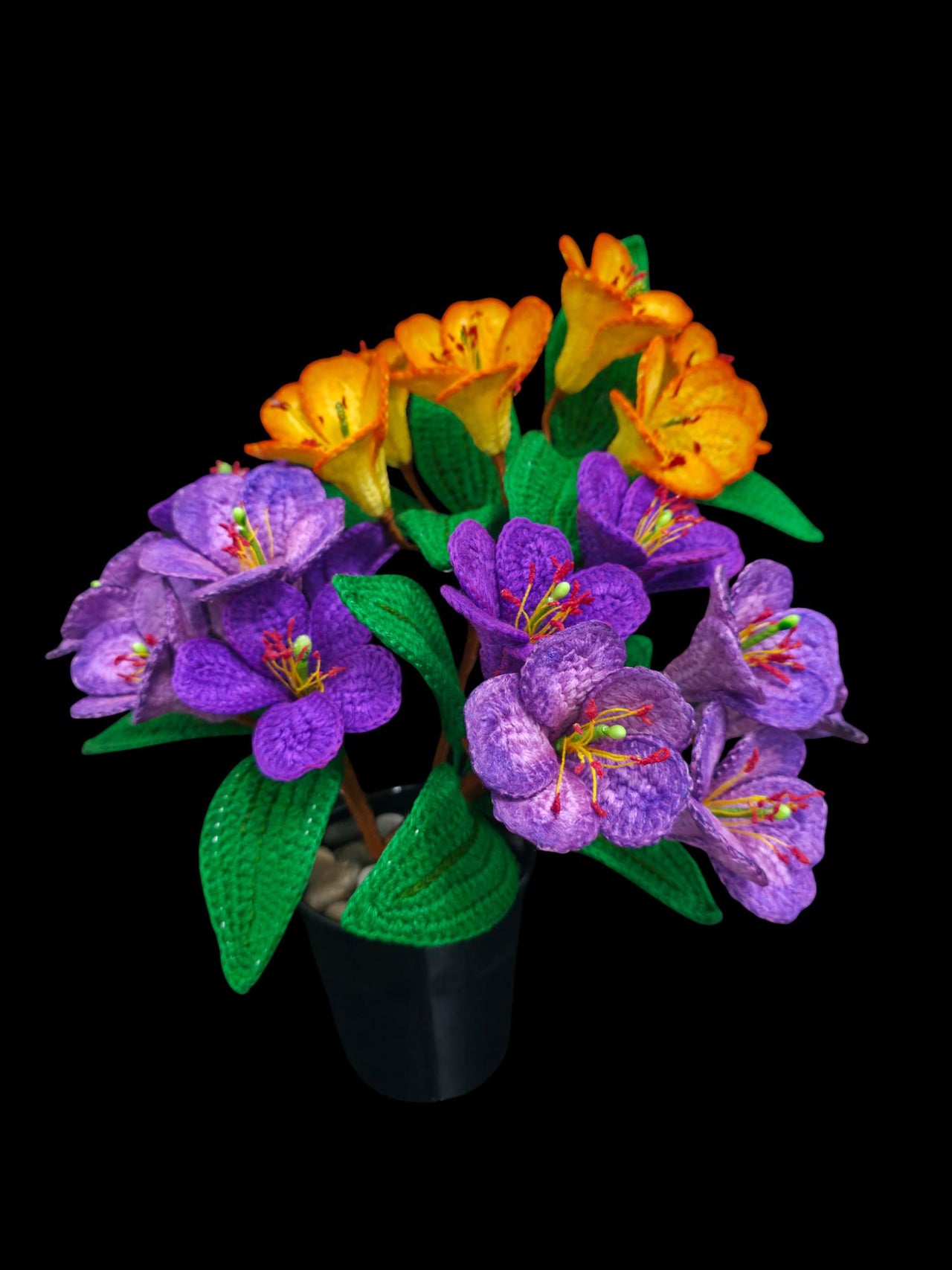 Crochet Rododentron flowers