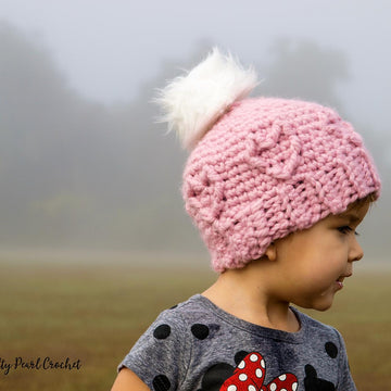 Chunky Cabled Heart Hat