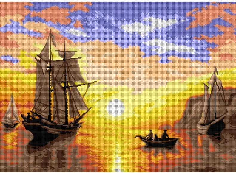 Orchidea Sunset in the Bay of Fundy Tapestry Canvas - 2795R