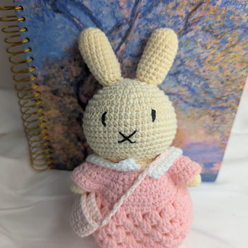 Miffy  Bunny Outfit -- Pink Dress+Bag+Crown