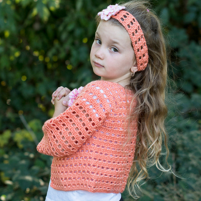 Flower Friendly Sweater & Headband in Cascade Yarns Cherub Aran & Cherub Aran Multis- A290 - Downloadable PDF