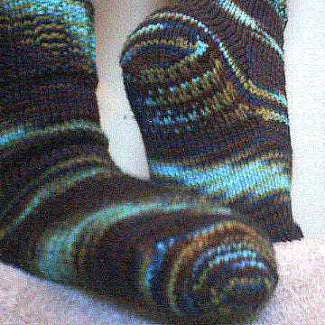Anacapa Bottom Flappers (Toe-up Socks 2 on 2 circs)