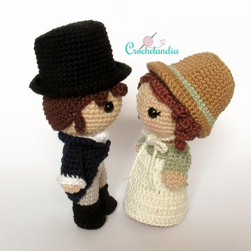 Mr. Darcy and Elizabeth (Pride and Prejudice) amigurumi dolls - crochet patterns by Crochelandia