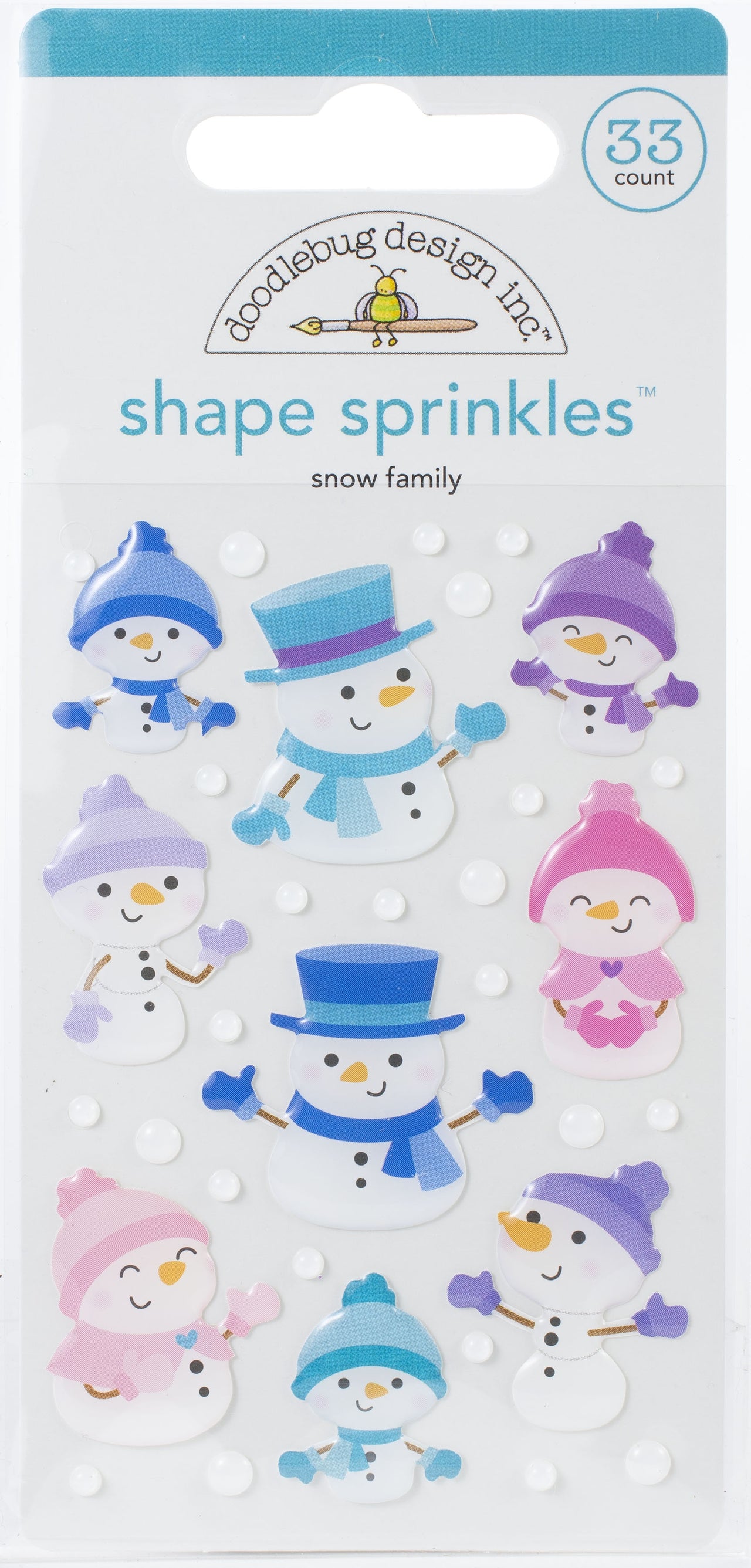 Doodlebug Sprinkles Adhesive Enamel Shapes - Snow Family