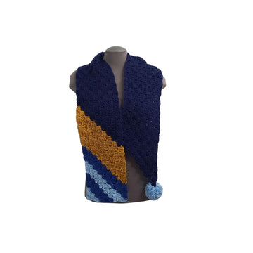 Blue Gold Scarf C2C