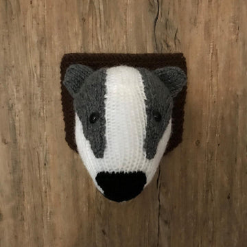 Badger Head Faux Taxidermy