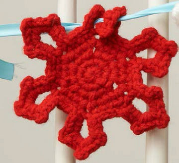 Snowflake Garland in Red Heart Super Saver Economy Solids - LW3712