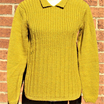 Ribbed Sweater with Collar