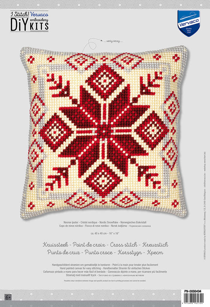 Vervaco Nordic Snowflake Cushion Front Chunky Cross Stitch Kit - 40cm x 40cm
